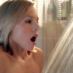 hot girl taking a cold shower