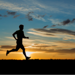 Man running in the early morning after a good night's sleep