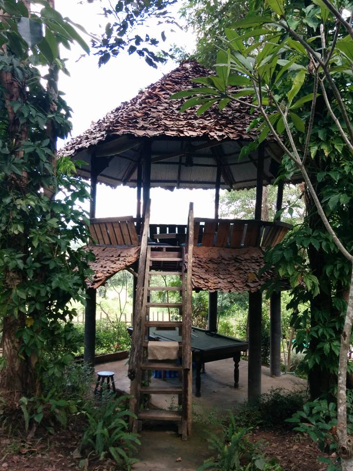 Pagoda in hostel in Pai, Thailand