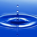 A drop of water in a pond to symbolize the mind during meditation