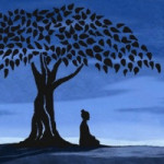 Buddha sitting under the Bodhi tree