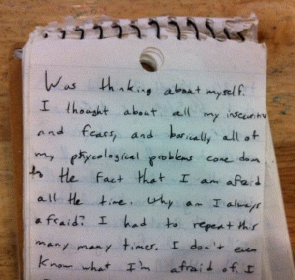 A journal entry of mine from back in 2009