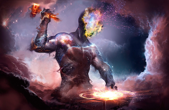 The cosmic actor, the spiritual creator of the Universe