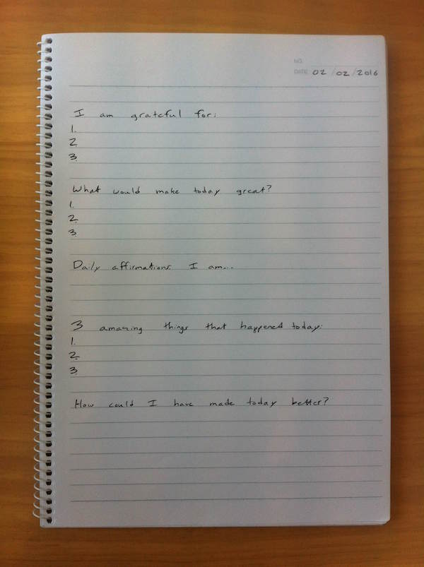 The 5 minute journal as part of my morning routine