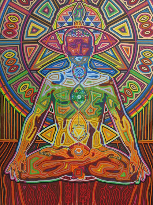 The seven Hindu chakras that are meant to be cleared by ananda mandala meditation