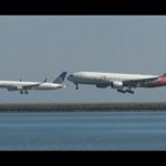 Planes taking off from a runway at an airport