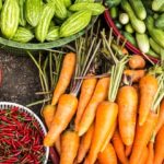 Carrots, cucumbers, peppers, and fresh healthy food