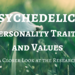 Image of a mushroom with overlaid text: Psychedelics, Personality Traits, and Values: A Closer Look at the Research